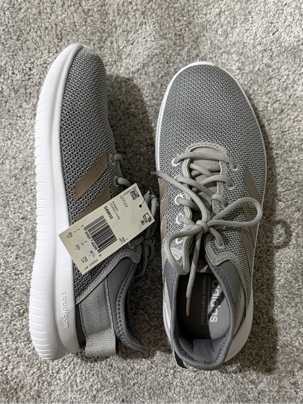 NWT adidas Light Grey Mesh Running Sneakers